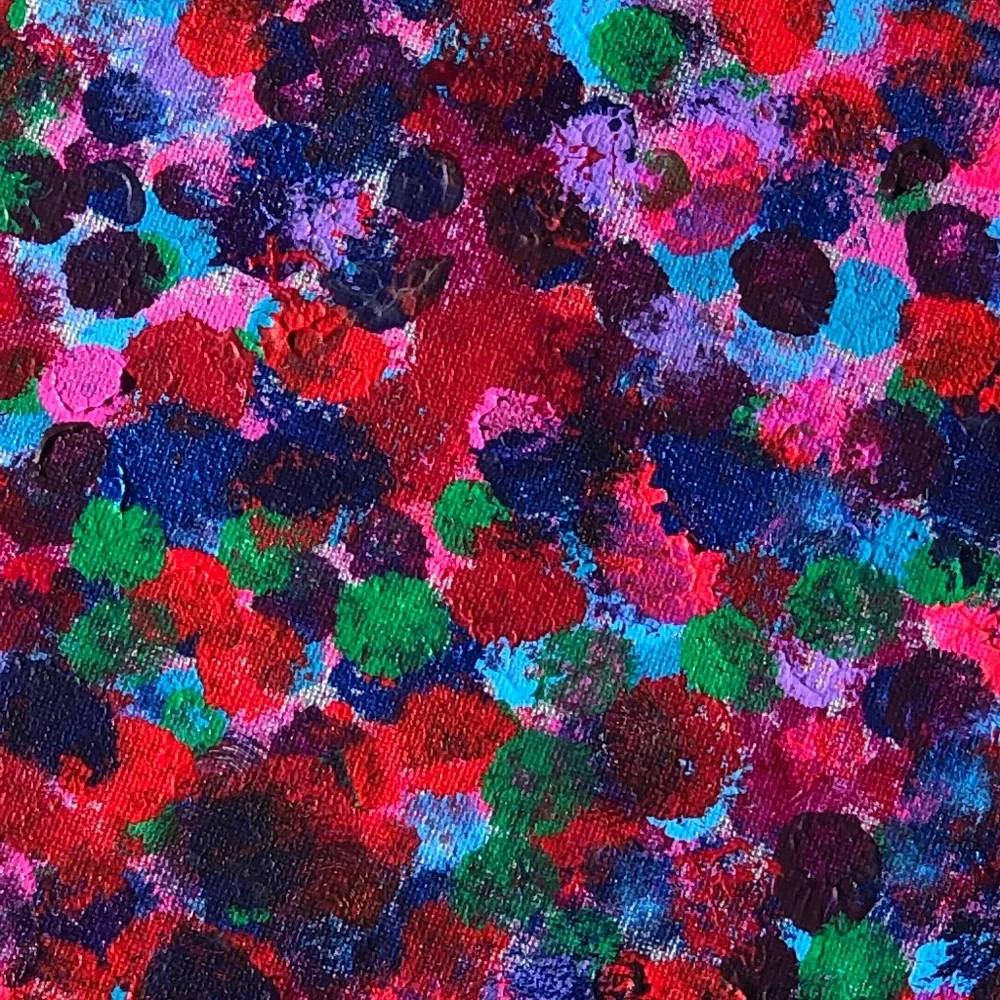 HANDCRAFTED VIBRANT COLORFUL ABSTRACT DOTS PAINTING